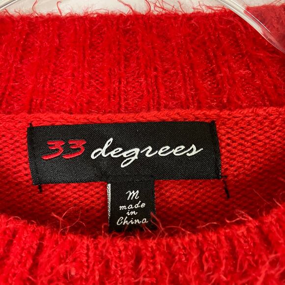 33 Degrees | Ugly Christmas Sweater Flamingo Bell Tropical Holiday Womens Medium - Picture 3 of 7